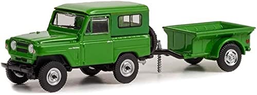 1972 Nissan Patrol And 1/4 Ton Cargo Trailer, Green - Greenlight 32250A - 1/64 Scale Diecast Car #TOP10