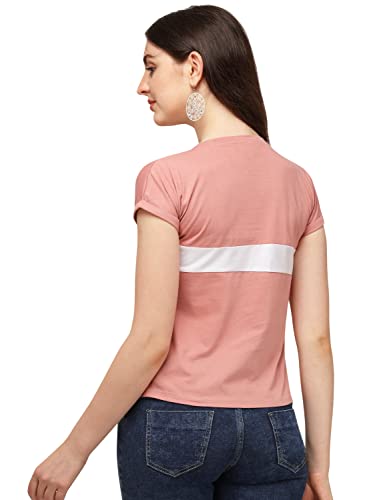 Image of GRECIILOOKS Women's Regular Fit Plain Top with Half Sleeves for Office Wear, Casual Wear, Under 399 Top for Women /Girls (Pink Large)