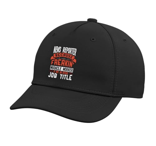 News Reporter Miracle Worker Black Baseball Hat