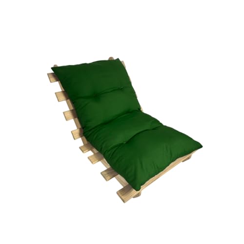 Almofada Futon Dobrável 120x60 cm Oxford para Pallet, Banco e Poltrona, Assento Decorativo Estilo Turco com Capitonê para Sala e Kit Almofada Futon (Verde Musgo)
