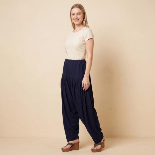 Image of FASHION GALLERY Women's Rayon Relaxed Fit Patiala Salwar with Full Length Drawstring Closure Type and Flexible Waist | Patiala Pant for Woman Free Size Fit Upto XXL