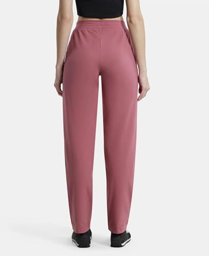 Image of Jockey 1302 Women's Super Combed Cotton Elastane Stretch Relaxed Fit Trackpants with Side Pockets