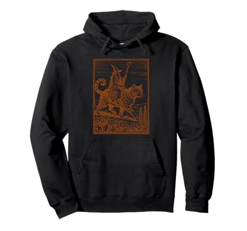 RPG Vintage chevauchant Un Chat géant Fantasy Dark-Academia Art Sweat à Capuche