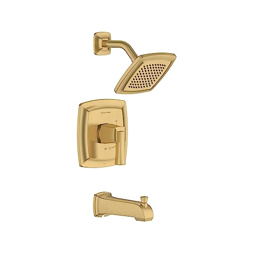 Kit de grifería para bañera y ducha American Standard TU353508.GN0 Townsend con cartucho de equilibrio de presión, caudal 1,75 GPM, acabado dorado cepillado miniatura 1
