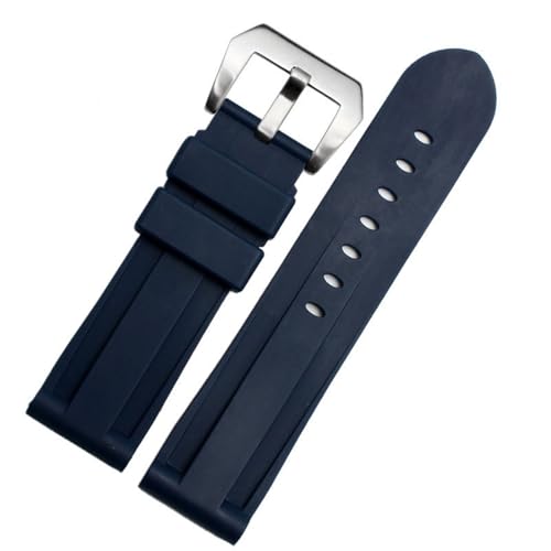 [X] KplC KfB[[ KEHb`oh 22mm 24mm 26mm ubN u[ Jt[W O[ EHb`oh h VRXgbv X`[ߋt voh(Blue silver clasp,24mm)