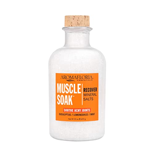 Aromafloria Muscle Soak Recover Mineral Salts - Soaking Recovery For Men & Women - Pain Relief With Ingredients Of Epsom Salt, Mineral Salt, & Essential Oils - Bathe & Relax - Aromatherapy - Naturally Scented - 23 Oz #TOP24