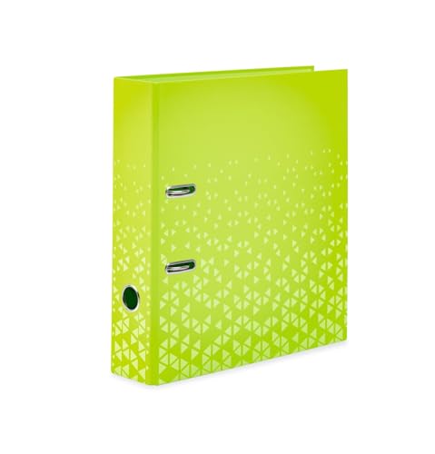 HERMA Ordner A4 Farbe Hellgrün, 7 cm breit, Kinder Ringordner mit Muster, einfarbiger Aktenordner mit glänzender Veredelung und Innendruck für Jungen und Mädchen
