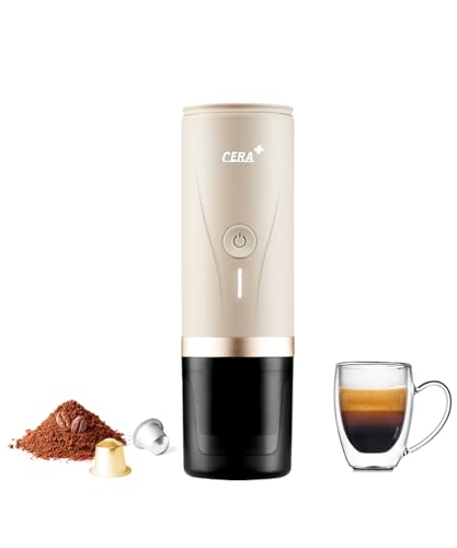 Cera Máquina De Espresso Eléctrica Portátil Auto-Calentamiento En 3-4 Minutos, Cafetera Mini De 20 Bares Con Batería Recargable. Compatible Con Cápsulas Ns Y Café Molido, Crema Cera Máquina De Espresso Eléctrica Portátil Auto-Calentamiento En 3-4 Minutos, Cafetera Mini De 20 Bares Con Batería Recargable. Compatible Con Cápsulas Ns Y Café Molido, Crema