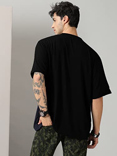 Image of RodZen Oversized Baggy Fit Half Sleeves Round Neck Solid Cotton Blend Combo T-Shirt for Men (Pack of 3)