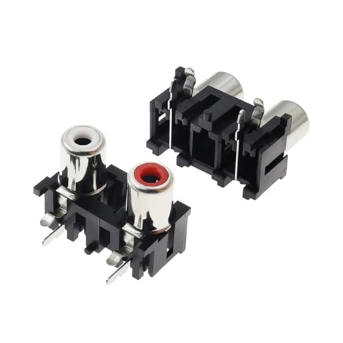 TSIOHKBS 5PCS AV2-8.4-45 Audio Accessories AV2 Hole 4Pin Horizontal Pin Seat PCB Welding Type Audio and Video Seat