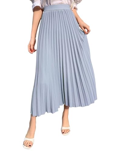 Fashion Beach Skirt Solid Pleated Long Skirt