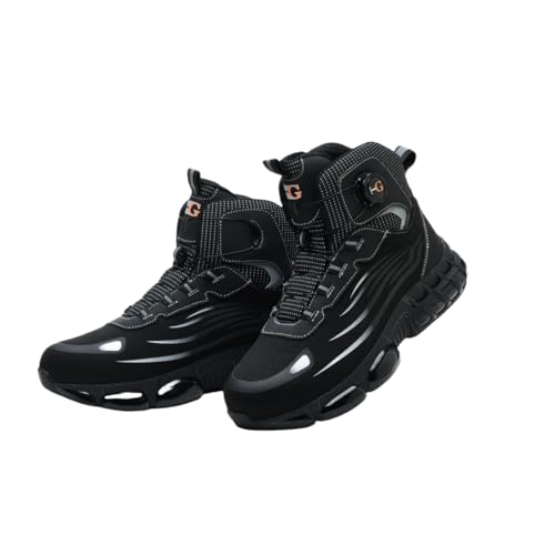 Men’s Safety Shoes -Anti-Smashing Steel Toe, Anti-Piercing Midsole, TPU Non-Slip Outsole, Fashionable Reflective Strip Design, Comfortable & Soft Work Boots