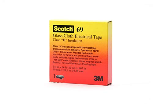 Image of 3M Glass Cloth Electrical Tape 69, 1 /2 inch x 36 yd, White