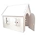 MyPlugi – Spielhaus für Kinder aus stabiler, weißer Pappe / Karton, Stecksystem, zum Spielen, Malen, Dekorieren, Bekleben, Maße (L) 100 x (B) 76 x (H) 100 cm
