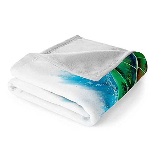 Couverture flanelle tortue aquarelle 150x200cm pour lit et canapé