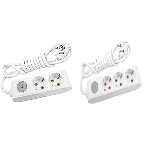Viko Multi-Let 2li Anahtar-Topraklı Kablo Ç.K 2mt Priz + Viko Multi-Let 3lü Anahtar-Topraklı Kablolu Çocuk Korumalı 3m Priz