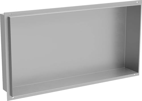 Mexen Étagère encastrable sans collerette 60x30 cm en Acier Inoxydable X-Wall-NR - INOX - 1911603010