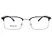 Unisex Glasses Frame Fashion Bright Black Silver Rectangle Half Frame Decoration Prescription Glasses