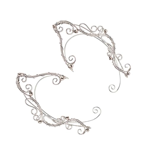 Pendientes de clip de plata en cobre con diseño de fantasía para orejas sin agujero