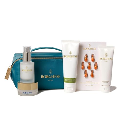 Borghese Italian Recipe Travel Set Cleanser Moisture Serum Moisturizer Mud Mask & Brightening Capsules
