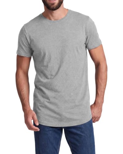 Mivaro Herren T-Shirt Extra Lang Grau meliert Größe XL Longshirt