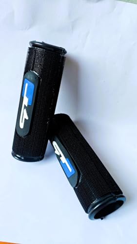 Image of VGZ Premium Motorcycle Handle Grip Set | Anti-Slip Rubber Bike Handle Bar Grips | Universal Fit for All Bikes & Scooters | Stylish Black & Blue Design (Set of 2)