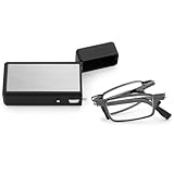 Riwissipa Portable Foldable Blue Light Blocking Reading Glasses Folding Ultra Thin Glasses with Case for Men Women Readers (Dark gray, 2.75, x)