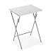 Versa Napoca Petite Table Pliante pour la Cuisine, terrasse ou Salon. Table d'appoint Simple et Facile à Ranger, Dimensions (H x l x L) 65,5 x 37,5 x 47,5 cm, Bois et métal, Couleur Blanc