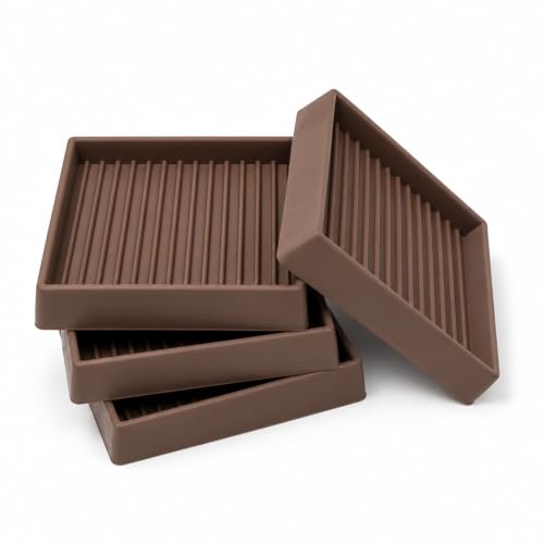 Jayen Non Slip Furniture Caster Cups Coasters Pads for Hardwood Floors, 3x3