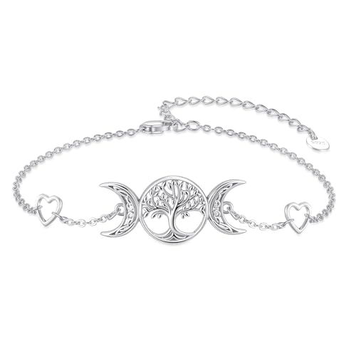 Image of Tree of life Bracelets Sterling Silver Hypoallergenic Tiny Family Tree Good Luck Bracelet Jewelry for Mother
