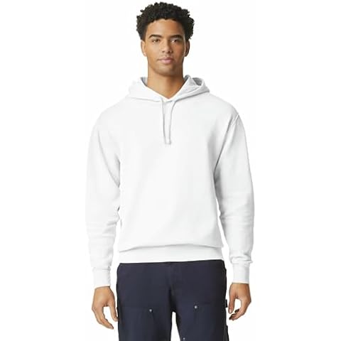 Comfort Colors Adult Lightweight Cotton Hoodie Sweatshirt, Style G1467, White, Large Cover