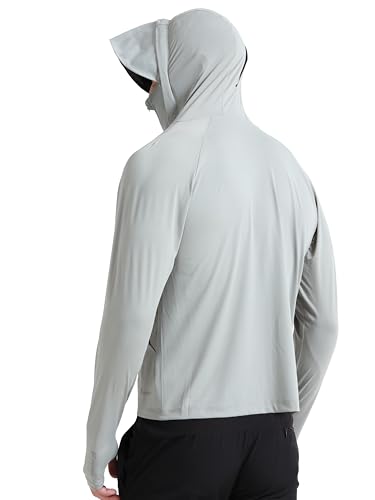Image of FABSPORTS Men's UPF 50+ Sun Protection Jacket - Lightweight, Full Zip Summer Hoodie with Detachable Hood, Quick-Dry Fabric & Pockets, Ideal for Outdoor Use