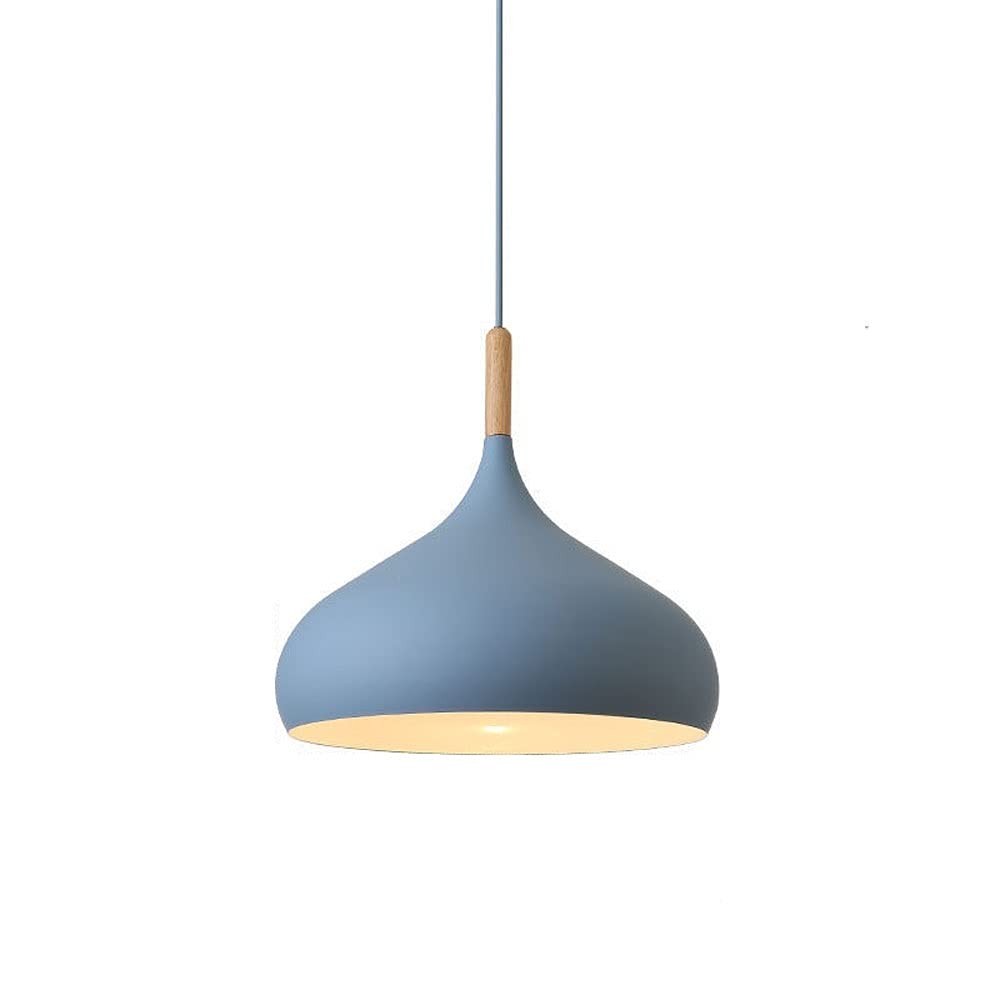 LYMSXAZOU Modern Pendant Light Dome Hanging Lamps Wood Ceiling Lighting Fixture Nordic Suspended Lamp Shade Single Lights for Dining Room Kitchen Island Hallway Shop Star of