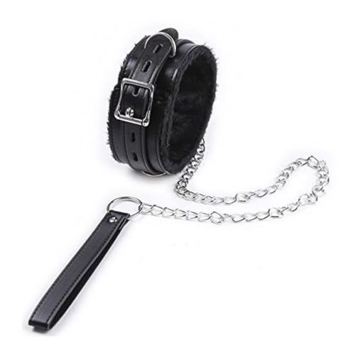 WOL VEE Collier en cuir pour femme, 4 couleurs, taille réglable B128 (Noir)