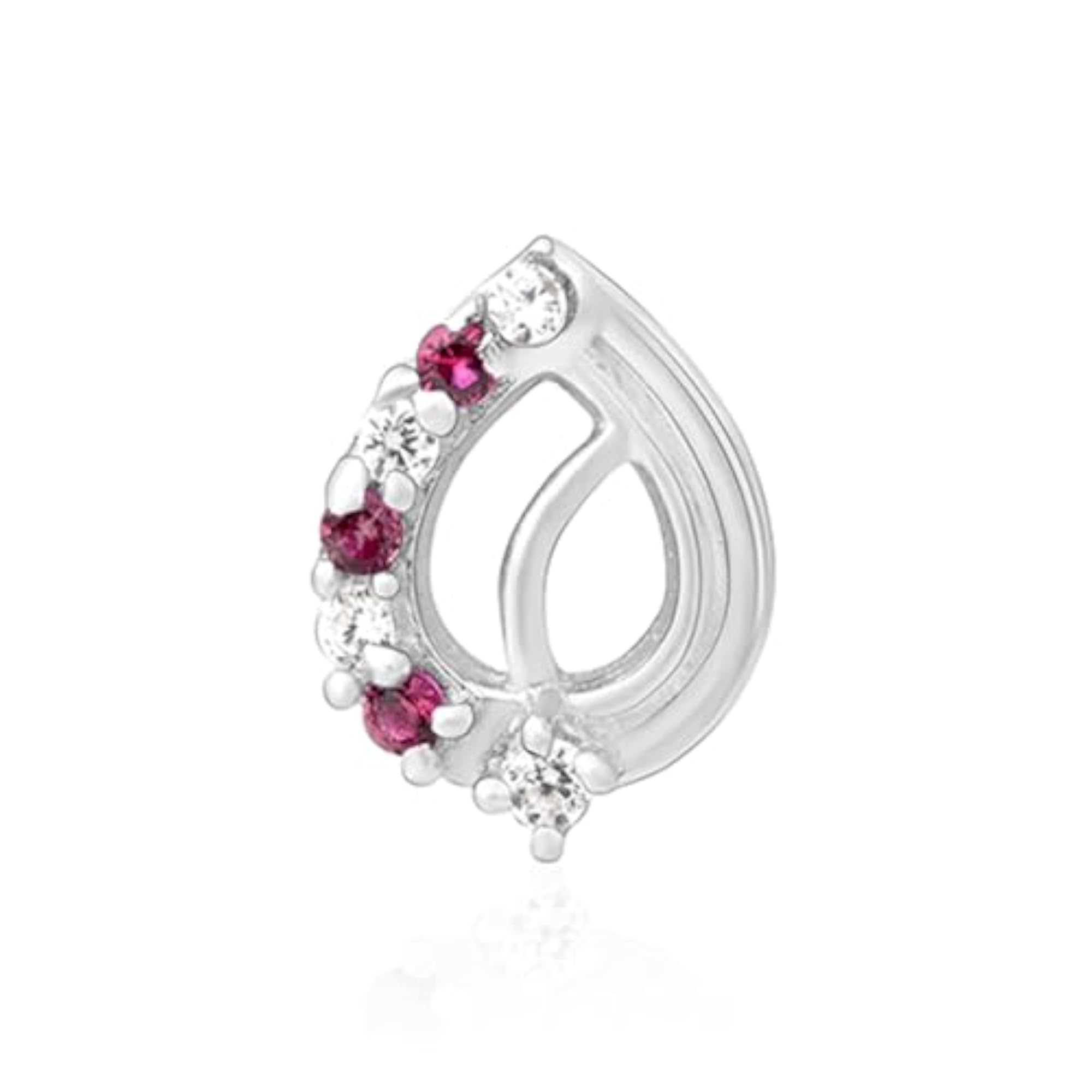 Women's Pure 925 Silver CZ Leaf Arc Nose Pin