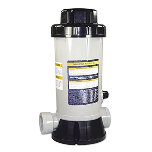 HYDROTOOLS By SWIMLINE 87502 Premium In-Line Automatic Chlorine Feeder Chlorinator Adjustable Output 9.0 Lbs Capacity | Universal Compatibility | Above Ground & Inground Swimming Pool Bromine Install