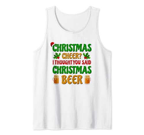 Christmas Cheer Beer Funny Christmas Xmas Beer Drinking Camiseta sin Mangas