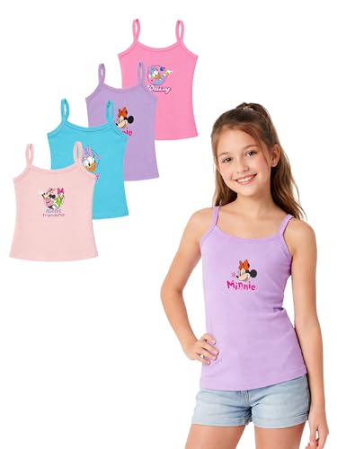 Image of Kids Minnie & Friends Printed Girl's Regular Fit Vest Dori Neck| 100% Cotton| Skin Friendly | Lightweight | Sleeveless Design | Pack Of 4 (Color & Print May Vary)