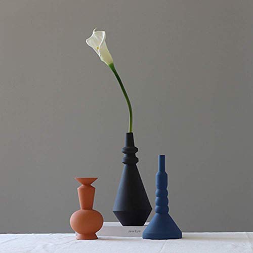Vase en céramique bleu haute qualité forme main pour décoration hôtel