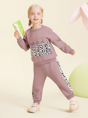 Toddler Baby Girl Clothes Long Sleeve Crewneck Sweatshirt with Pants Spring Fall Winter Outfits2