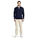 IZOD Men's Classic Fit Quarter Zip Sweater Fleece Pullover, Peacoat Heather, Small