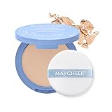 Maycheer Poreless Pressed Face Powder Makeup & Setting Powder with Puff, Matte, Oil Control, Lightweight, Waterproof, 24H Longwear Finishing Powder Oil Free Foundation Powder (Dark Complexion)
