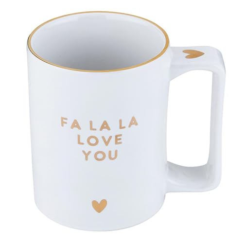 Image of Santa Barbara Design Studio Holiday Ceramic Mug with Gold Foil Detail, 16-Ounces, Love You