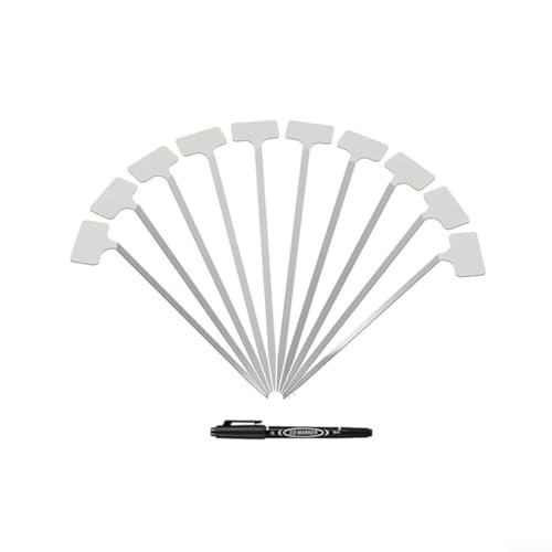 Marcadores de plantas al aire libre, 10 etiquetas de acero inoxidable para jardinería con diseño reutilizable