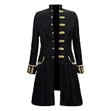 Cacycasa Men's Steampunk Vintage Tailcoat Jacket Gothic Victorian Coat Costume for Halloween(Black,X-Large)