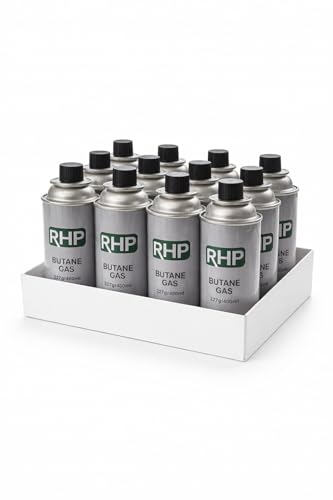 Cartouches universelles de gaz butane RHP Cartouches de gaz pour réchauds de camping, 12 pièces de 227 g, désherbant, gaz butane de camping, cuisinière à gaz,...