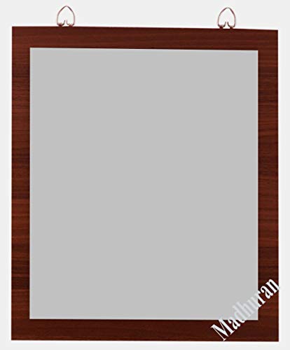 Image of Madhuran Sun Art Frameless Wall Hanging Small Size Mirror (30X35 CM,C.Walnut) Stickers Dressing Table Bathroom Organizer Cabinet Bedroom Flexible Sheets Mirrors Storage Full Length