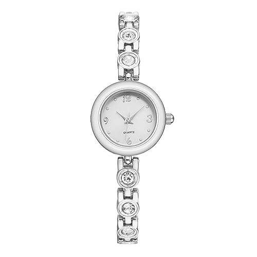 TWOPTION Womens Waterproof Wrist Watch,Women's Small Thin Analog Bracelet Quartz Watch Dainty Christmas Gifts (Silver-17#)