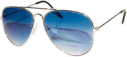 Occhiali da Sole Sunglasses Uomo Donna Aviator Montatura Colore Oro Lenti  Azzurro A Gradiente : Amazon.it: Abbigliamento