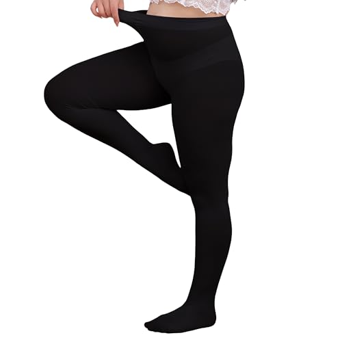 MATHACINO Women's Plus Size 80D Opaque Pantyhose Footed Colored Tights High Waist Stretchy Womens Tights2